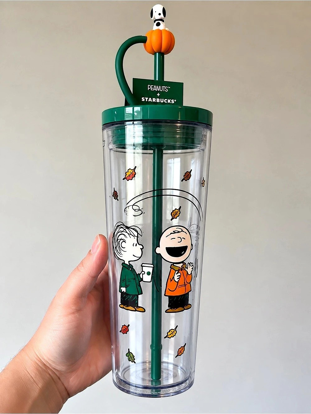 Starbucks x Peanuts Collab Snoopy Pumpkin Tumbler Straw Topper